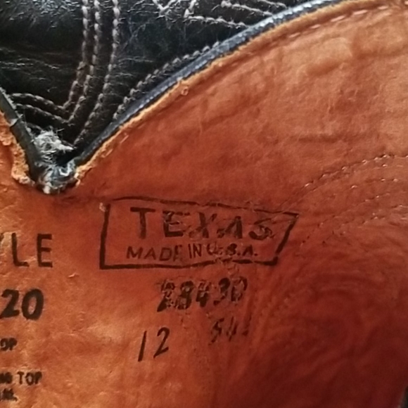 Texas 7920 Cowboy Boot  size 10 Leather Vintage - Picture 4 of 8